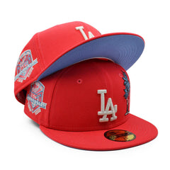 Los Angeles Dodgers 50Th Anniversary Exclusive New Era 59Fifty Fitted Hat – Infrared/Icy Blue