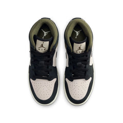 Air Jordan 1 Mid SE GS (LT Orewood Brn/Off Noir)