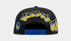 Shoe Palace X New Era NBA 90S Graffiti Exclusive Golden State Warriors 950AF Snapback Mens Hat (Black/Yellow)