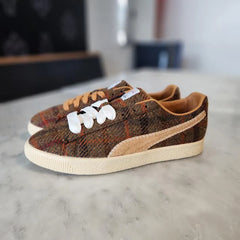 PUMA CLYDE HARRIS TWEED CHAMOMILE CARAMEL LATTE