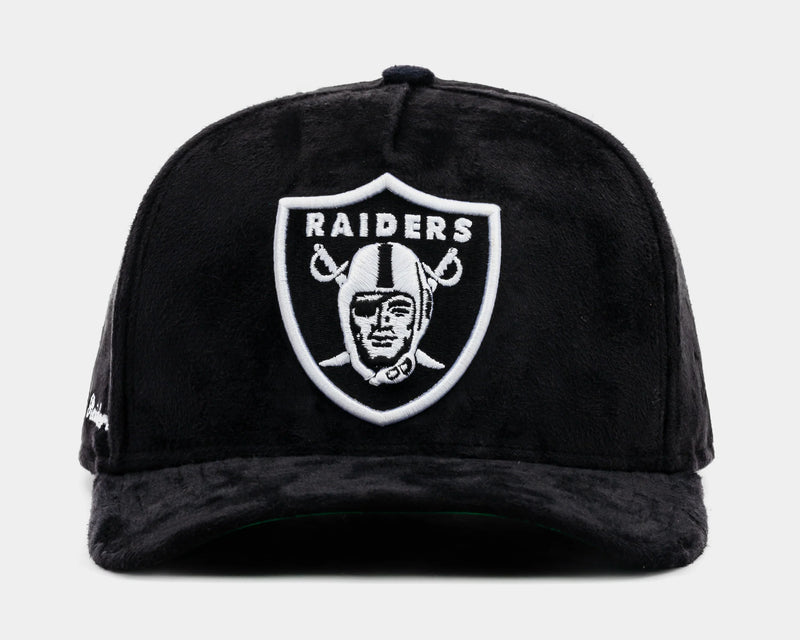 Las Vegas Raiders Black Suede 950AF Snapback Mens Hat (Black)
