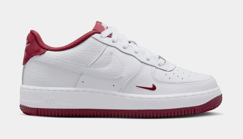 Air Force 1 LV8 Grade School Basketball Shoes (White/Team Red)