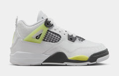 Air Jordan 4 Retro Light Lemon Twist Preschool Lifestyle Shoes (White/Light Lemon Twist/Light Graphite)