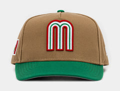 Mexico Curve Khaki 950AF Snapback Mens Hat (Khaki/Green)