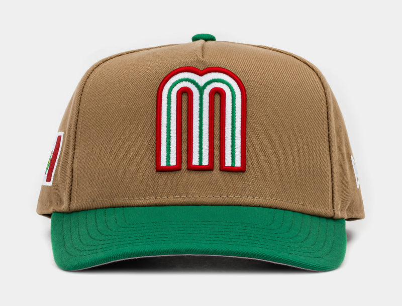 Mexico Curve Khaki 950AF Snapback Mens Hat (Khaki/Green)