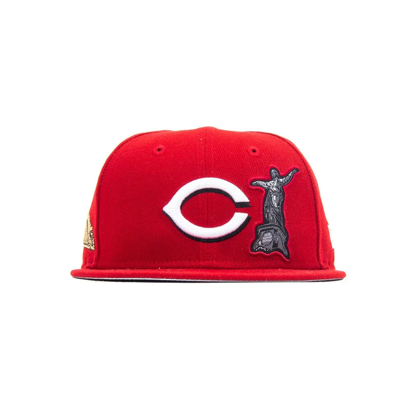 New Era BTS X Cincinnati Reds White Grey Black 59Fifty 5950 Patch Fitted Cap Hat