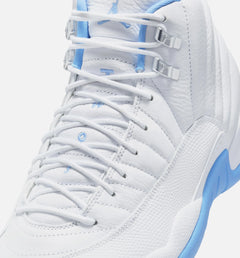 Air Jordan 12 Retro White and University Blue Mens Lifestyle Shoe - White/University Blue/Metallic Silver