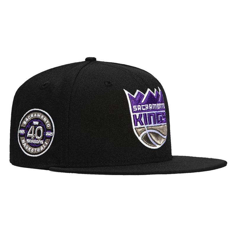 New Era 59Fifty Sacramento Kings 40Th Anniversary Patch Hat - Black