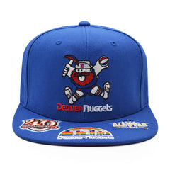Denver Nuggets Mitchell & Ness NBA FRONT LOADED Snapback Hat- Royal/Red