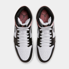 Air Jordan 1 Mid Mens Lifestyle Shoes (White/Rust Pink/Black)