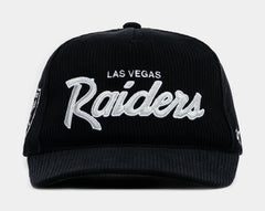 Las Vegas Raiders Corduroy Snapback Mens Hat (Black/Grey)