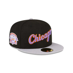 New Era 59Fifty Chicago White Sox Comiskey Park Patch Script Hat - Black, Grey