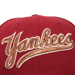 New Era 59Fifty New York Yankees 1998 World Series Patch Script Hat - Brick, Brown