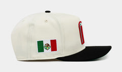 Mexico Curve Beige 950AF Snapback Mens Hat (Beige/Red)