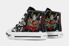 Black Cross High Top Infant Toddler Lifestyle Shoes (Black/White)