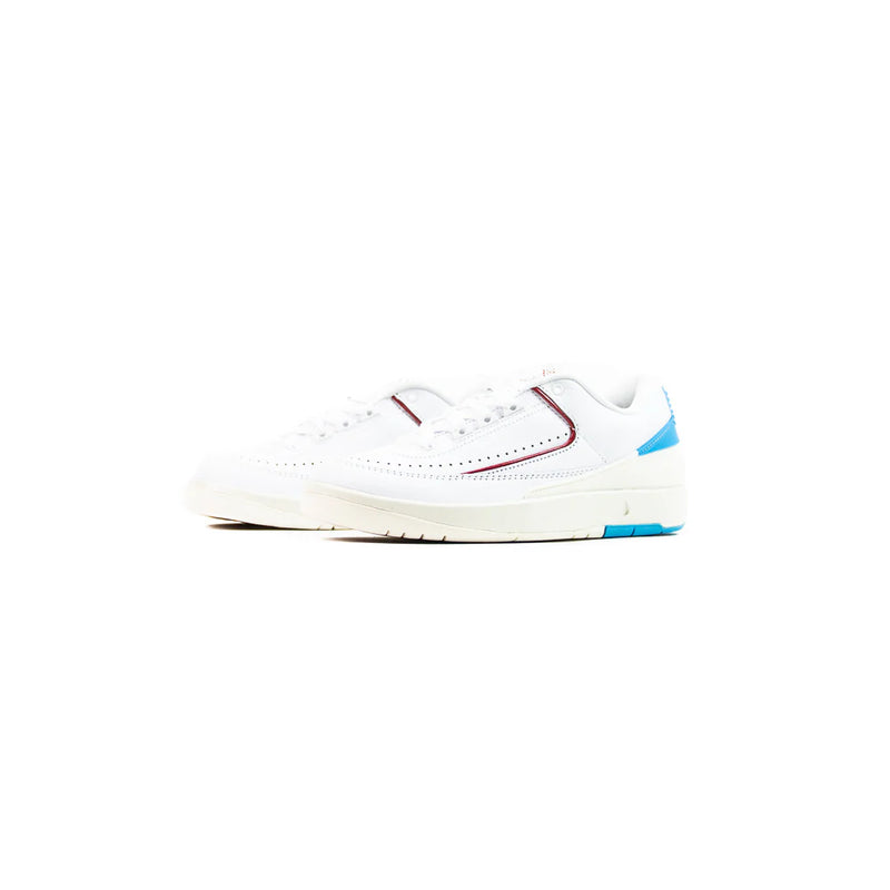 WMNS Nike Air Jordan 2 Retro Low White Gym Red Powder Blue Purple Sneaker Shoe Trainer