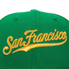 New Era 59Fifty San Francisco Giants 2007 All Star Game Patch Script Hat - Kelly Green, Metallic Gold