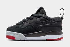 Air Jordan 4 Infant Toddler Lifestyle Shoes (Black/Wolf Grey/White/Varsity Red)