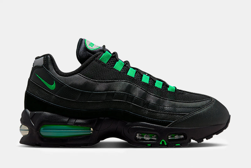 Air Max 95 OG Black Green Shock Mens Lifestyle Shoes (Black/Black/Pearl Grey/Green Shock)