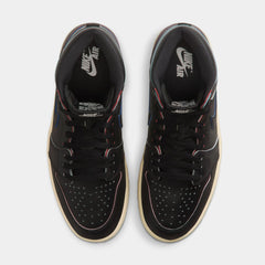 Air Jordan 1 Retro High OG Black and Muslin Mens Lifestyle Shoes (Black/Black Muslin)