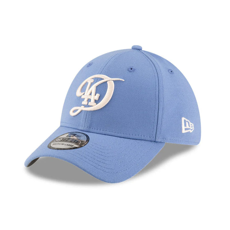 New Era 39Thirty Los Angeles Dodgers 2024 City Connect Stretch Fitted Hat - Light Blue