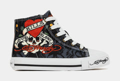 Kills Love Slowly High Top Preschool Lifestyle Shoes (Black/White)
