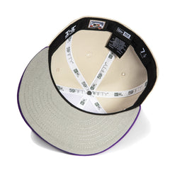 New Era 59Fifty Flawless Script Arizona Diamondbacks 20Th Anniversary Champions Patch Hat - Stone, Purple