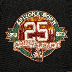 New Era 59Fifty Arizona Diamondbacks 25Th Anniversary Patch Script Hat - Black, Brown