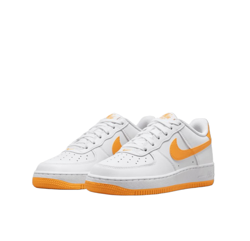 Kids Nike YOUTH AIR FORCE 1 GS UNIVERSITY GOLD White FV5948-109 Sneaker Shoe