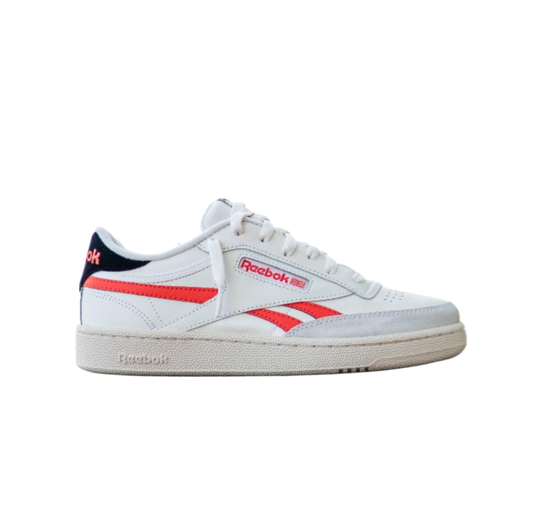 Reebok Club C Revenge White Infrared Orange Black Sneaker Shoe Trainer