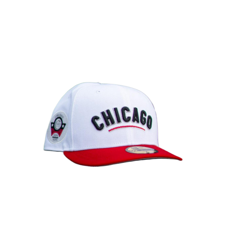 New Era Chicago Cubs '75 White Black Red Gray 59Fifty 5950 Patch Fitted Cap Hat