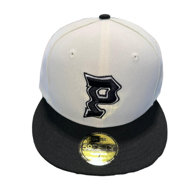 New Era Bone P Glow in the Dark White Black 59Fifty 5950 Patch Fitted Cap Hat