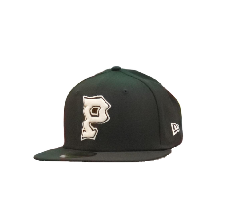 New Era Bone P Glow in the Dark Black White Gray 59Fifty 5950 Patch Fitted Hat