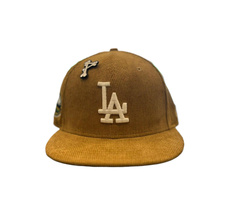 New Era LA Dodgers Glow Wheat Brown Corduroy 59Fifty 5950 Patch Fitted Cap Hat