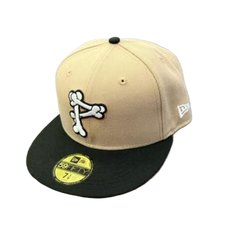 New Era Bone P Glow in the Dark Beige White Black 59Fifty 5950 Patch Fitted Hat