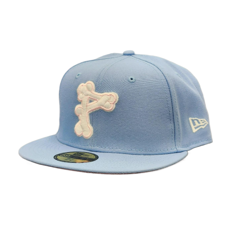 New Era Bone P Glow in the Dark Baby Blue Pink White 59Fifty 5950 Patch Fitted