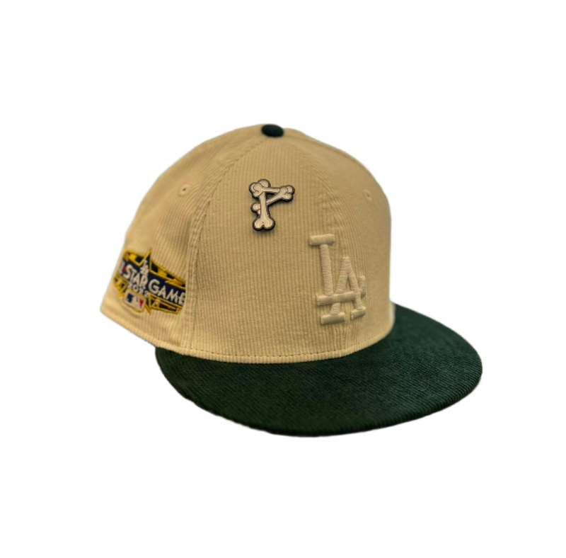 New Era LA Dodgers Glow White Dark Green Corduroy 59Fifty 5950 Patch Fitted Hat
