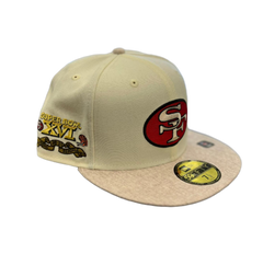 New Era San Francisco 49ERS SB White Red Green 59Fifty 5950 Patch Fitted Cap Hat