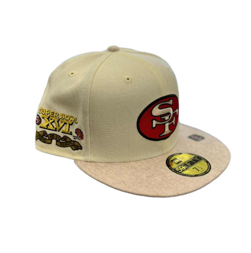 New Era San Francisco 49ERS SB White Red Green 59Fifty 5950 Patch Fitted Cap Hat