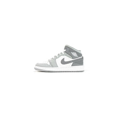 Kids Nike Air Jordan 1 Mid SE GS White Cool Grey HF3193-100 Sneaker Shoe Trainer