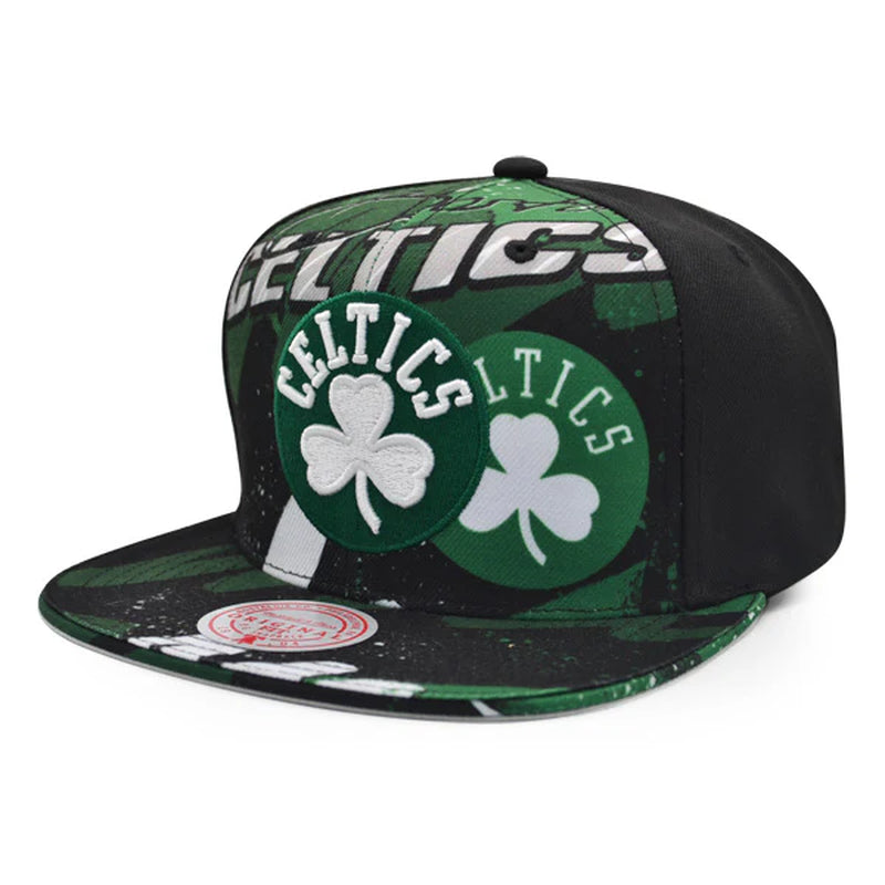 Boston Celtics Mitchell & Ness HYPER LOOPS Snapback Hat - Black/Green