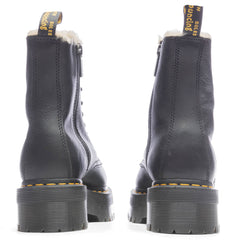 Women'S Jadon Boot Leather Faux Fur Lined Platforms - Black