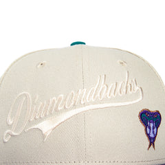 New Era 59Fifty Flawless Script Arizona Diamondbacks 20Th Anniversary Champions Patch Hat - Stone, Purple