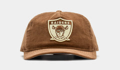 Las Vegas Raiders Golfer Snapback Mens Hat (Brown/White)
