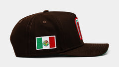 Mexico Curve 950AF Snapback Mens Hat (Dark Brown)