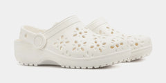 Classic Clog Floral Cut Out Preschool/Grade School Sandals (White)