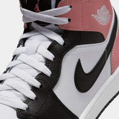 Air Jordan 1 Mid Mens Lifestyle Shoes (White/Rust Pink/Black)