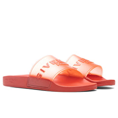 Slide Flat Sandals - Dark Orange