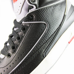 Kids Nike Air Jordan 2 Retro GS Black Cement Grey Fire Red White Sneaker Shoe Trainer