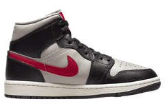 Nike WMNS Air Jordan 1 Mid Black Gym Red College Grey BQ6472-060 Sneaker Shoe